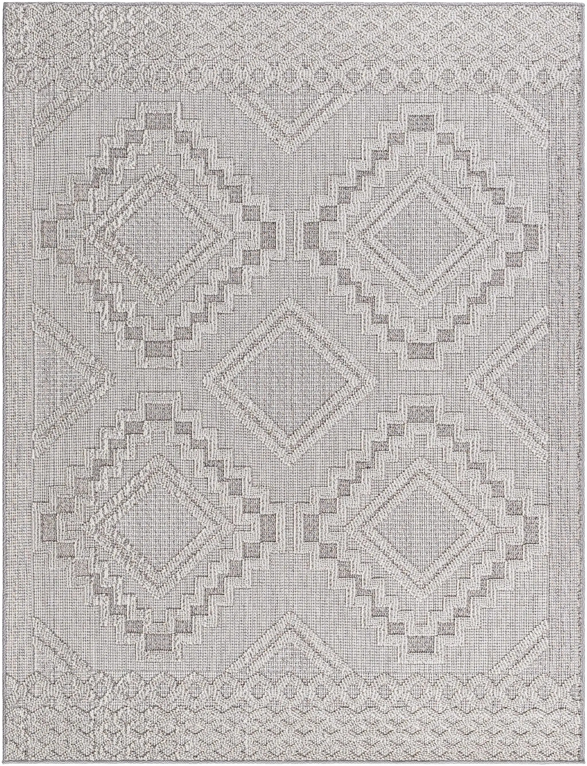 Arwid Light Gray Outdoor Area Rug - Clearance by Boutique Rugs