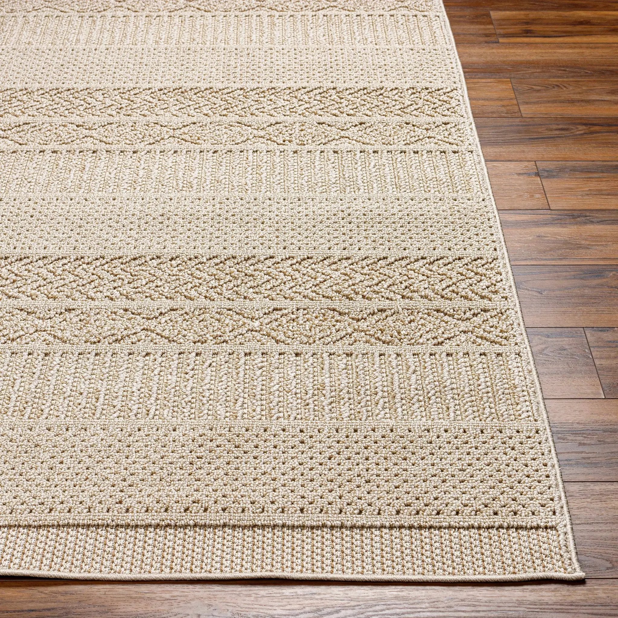 Corom Beige Outdoor Area Rug - Clearance by Boutique Rugs