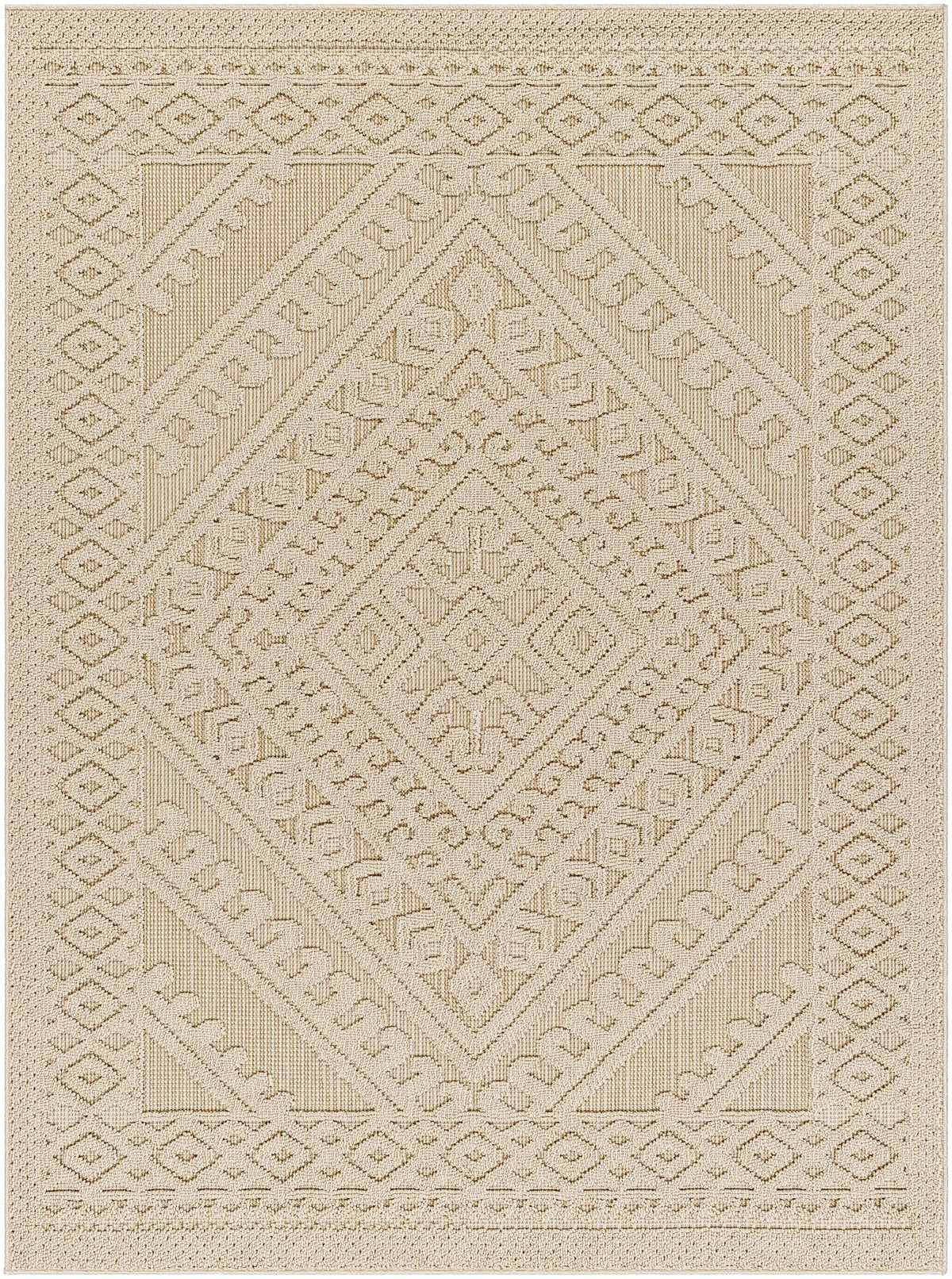 Hibah Bone Outdoor Area Rug - Clearance