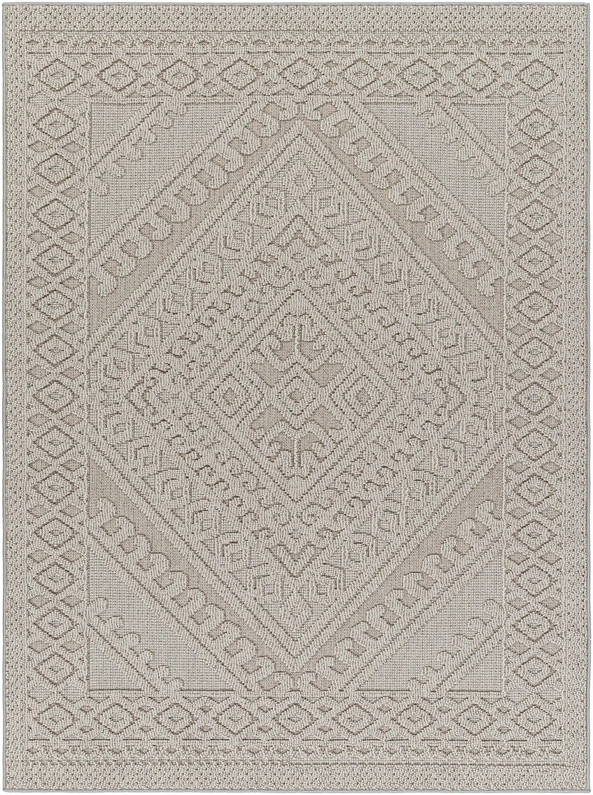 Hibah Natural Gray Outdoor Area Rug - Clearance