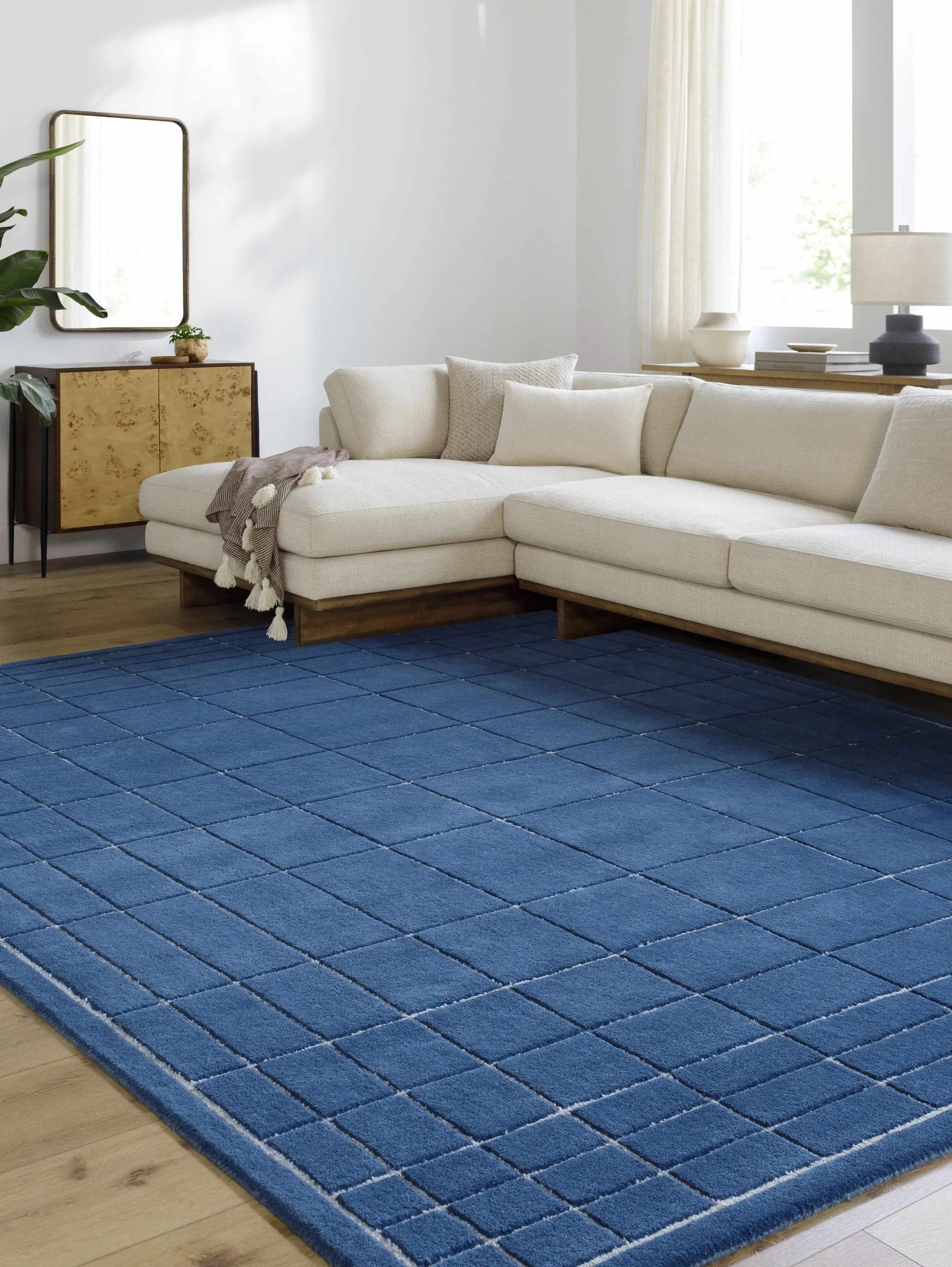 Sedna Navy Wool Area Rug by Boutique Rugs
