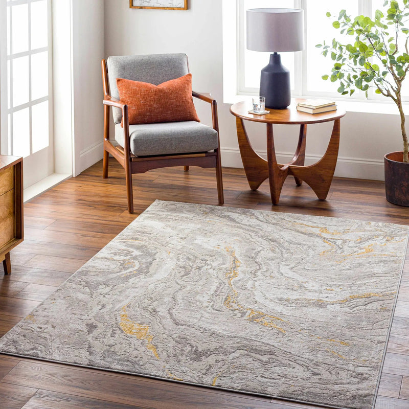 Akins Beige Marble Rug - Clearance by Boutique Rugs
