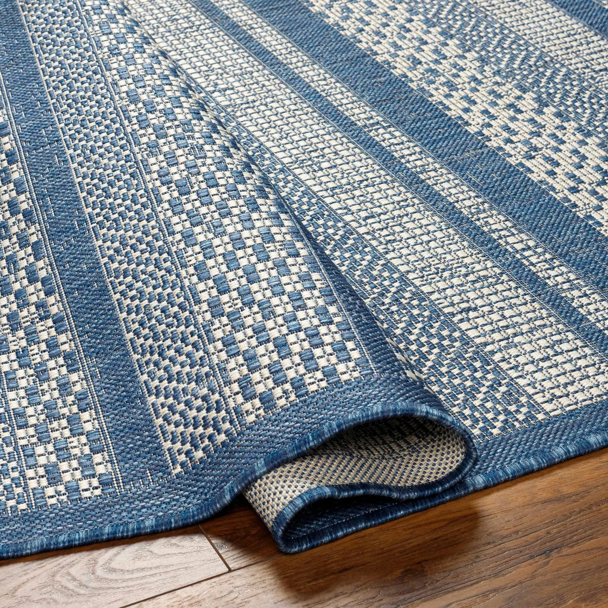 Hessa Blue Outdoor Area Rug - Clearance, photo 4 of 5