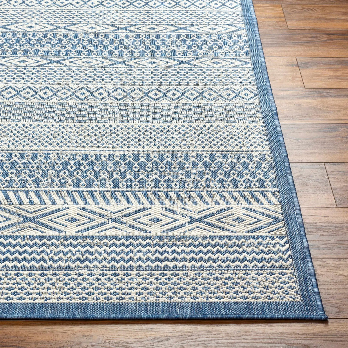 Humla Blue Aztec Outdoor Area Rug - Clearance, photo 2 of 5
