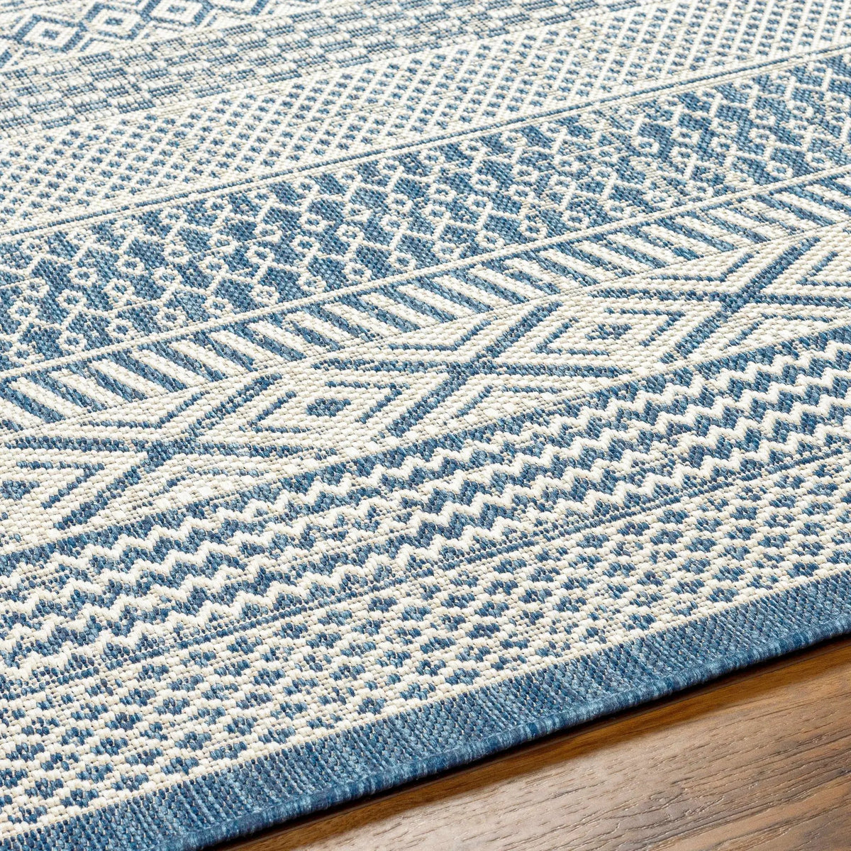 Humla Blue Aztec Outdoor Area Rug - Clearance, photo 5 of 5
