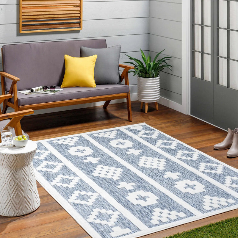 Hiro Blue Outdoor Rug - Clearance by Boutique Rugs