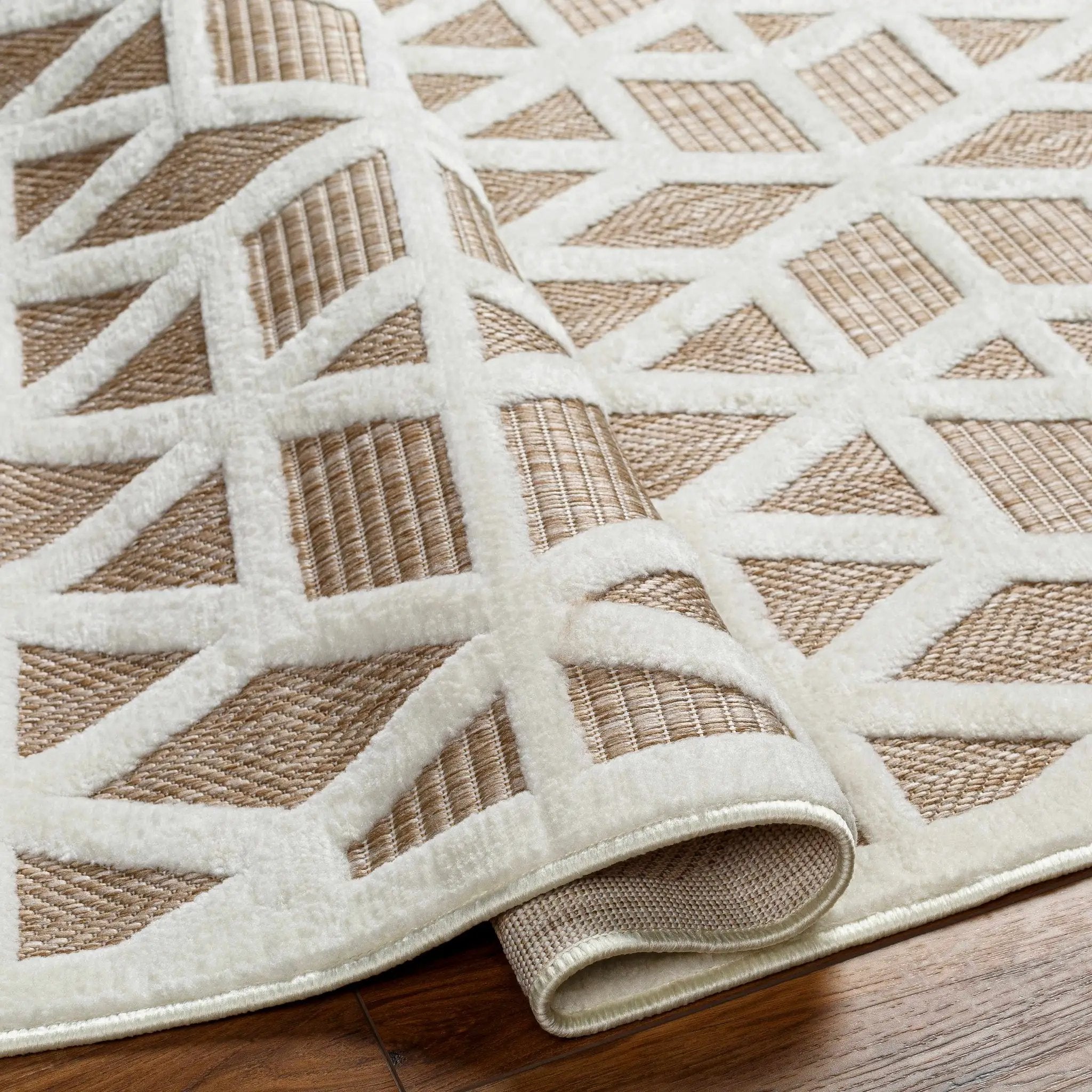 Nuri Tan Outdoor Rug - Clearance by Boutique Rugs