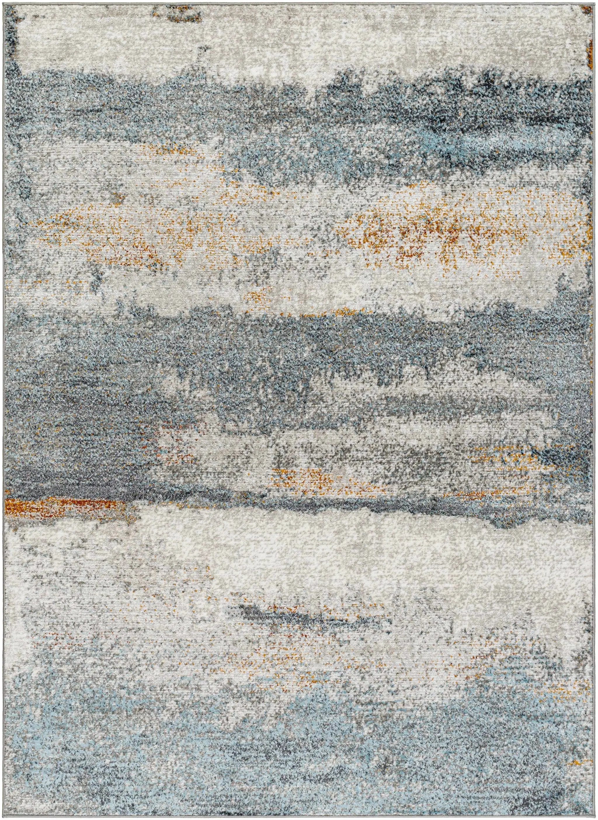 Adam Gray Blue Abstract Area Rug by Boutique Rugs