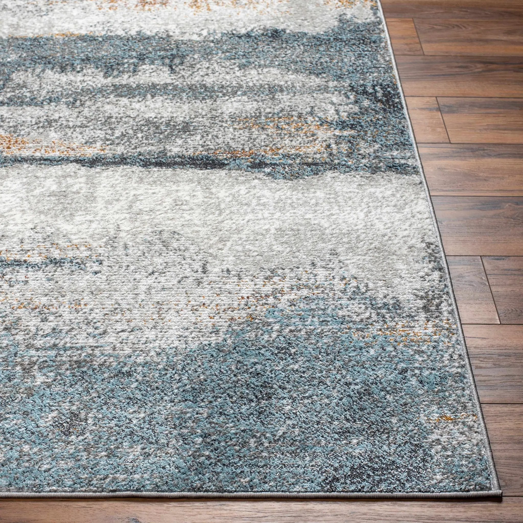 Adam Gray Blue Abstract Area Rug by Boutique Rugs