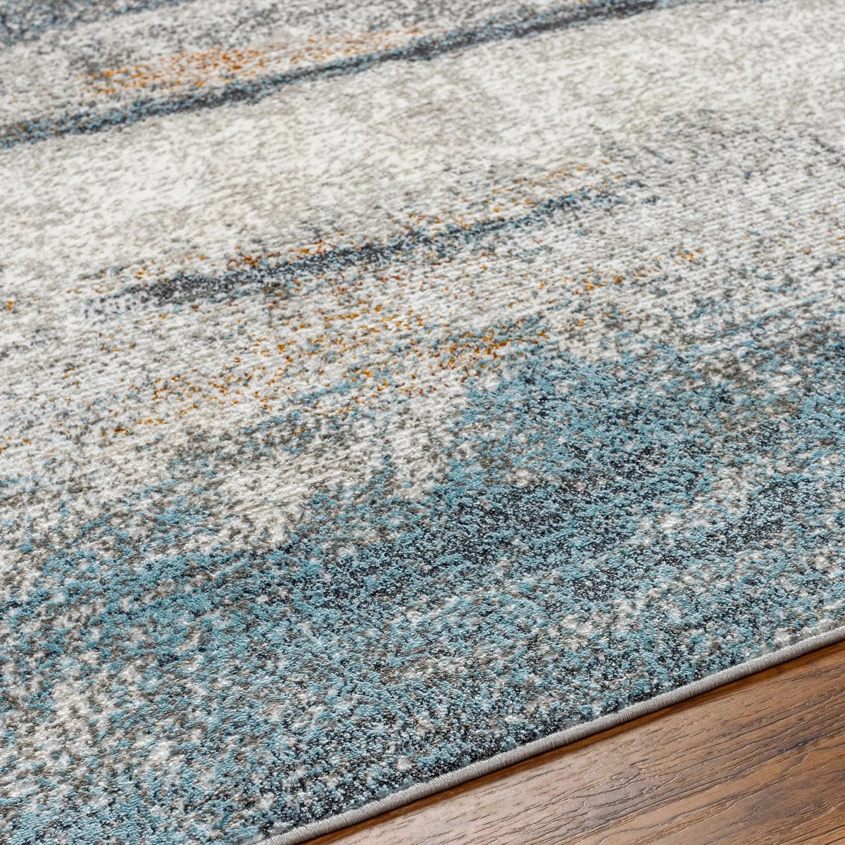 Adam Gray Blue Abstract Area Rug, photo 6 of 6
