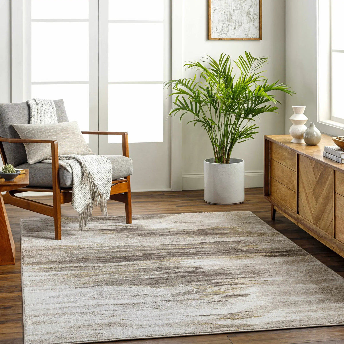 Derex Area Rug, installed in a room