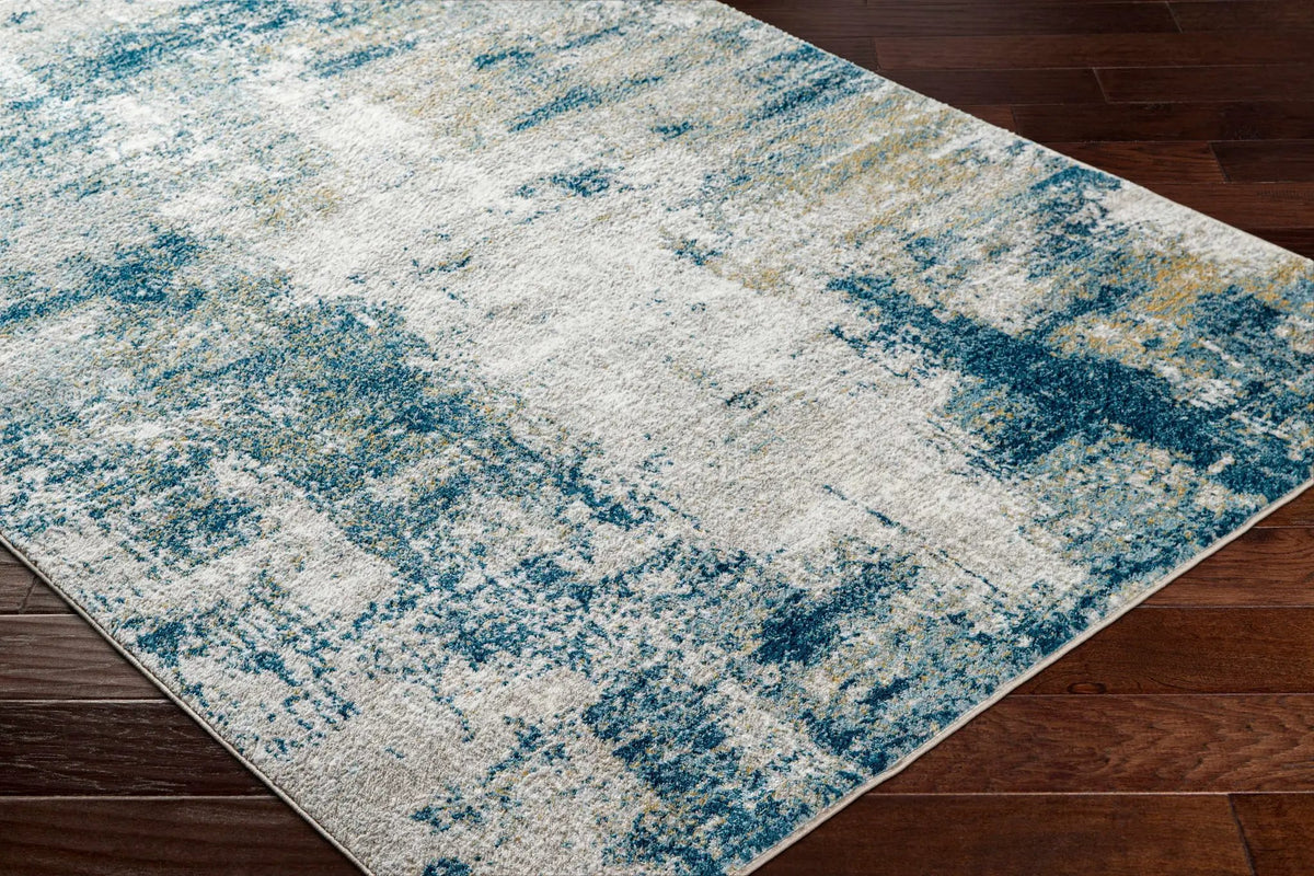 Duval Blue Abstract Area Rug, photo 4 of 6