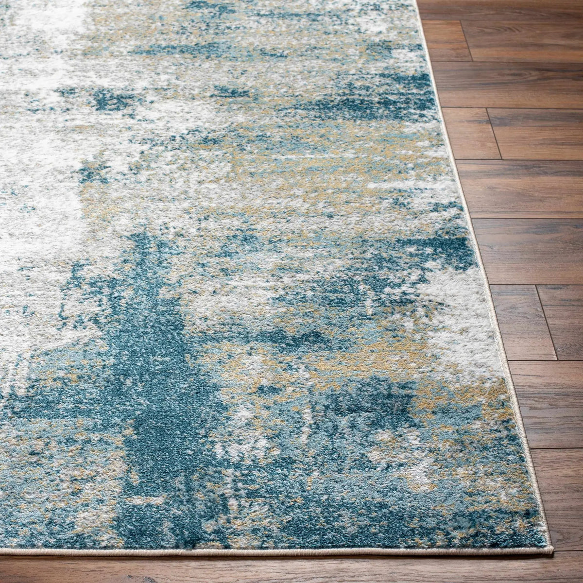 Duval Blue Abstract Area Rug, photo 3 of 6