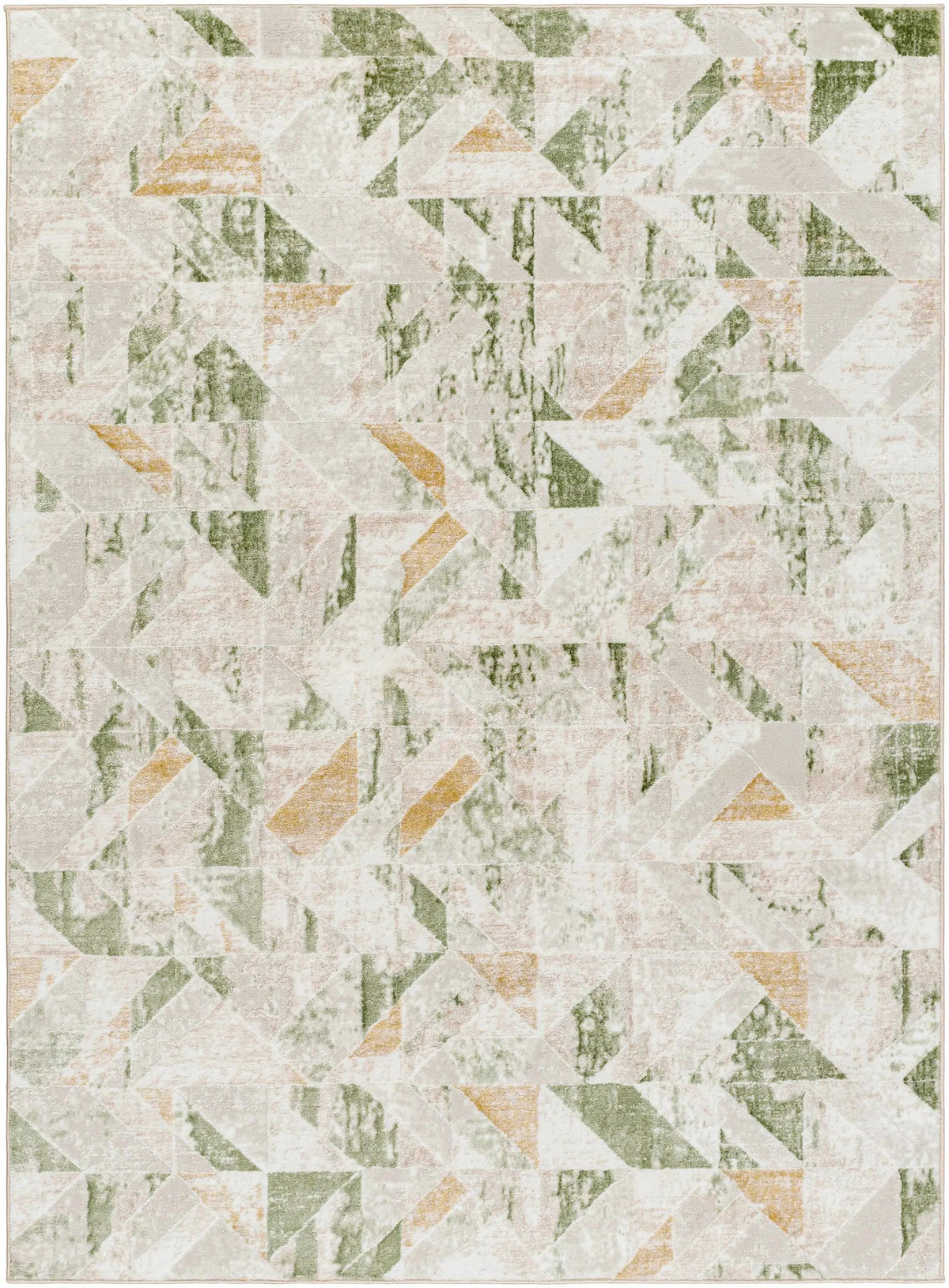Gonca Green Geometric Area Rug