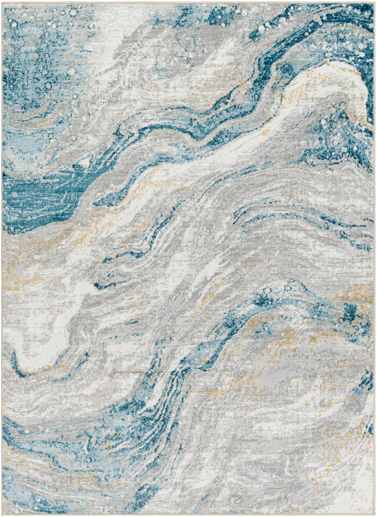 Tess Silver Blue Marble Area Rug - Clearance