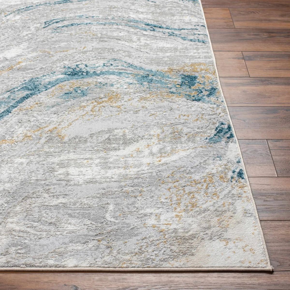Tess Silver Blue Marble Area Rug - Clearance, photo 3 of 6