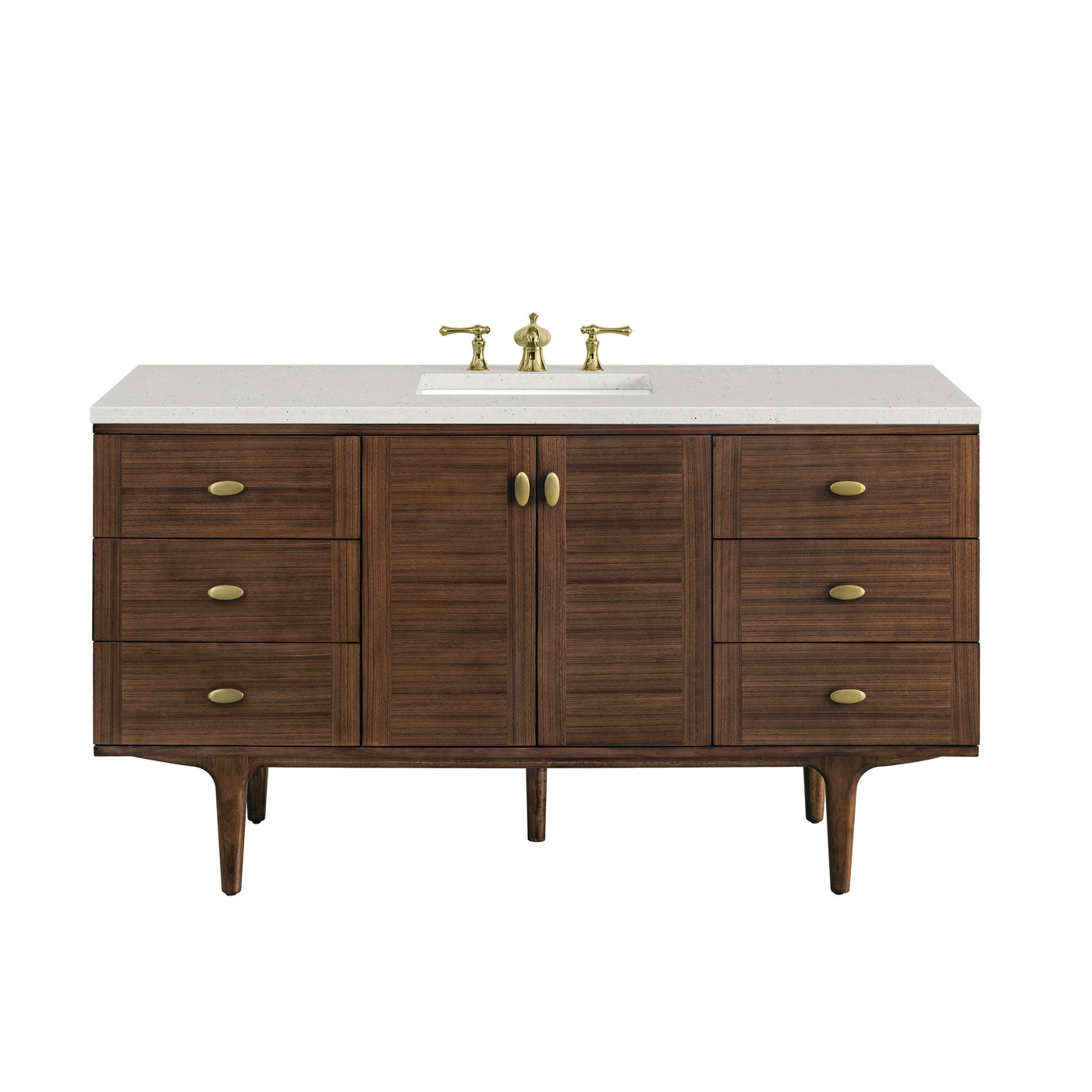 James Martin Amberly 60" Dual Mount Single Bathroom Vanity, Mid-Century Walnut, view 29