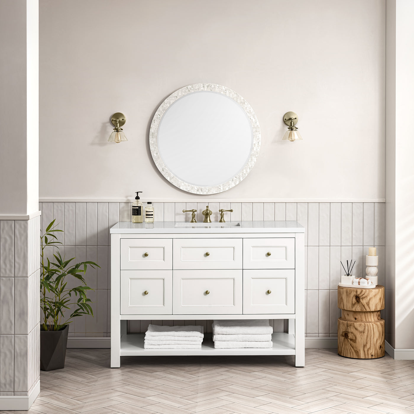 James Martin Breckenridge 48" Single Bathroom Vanity, Bright White, view 40