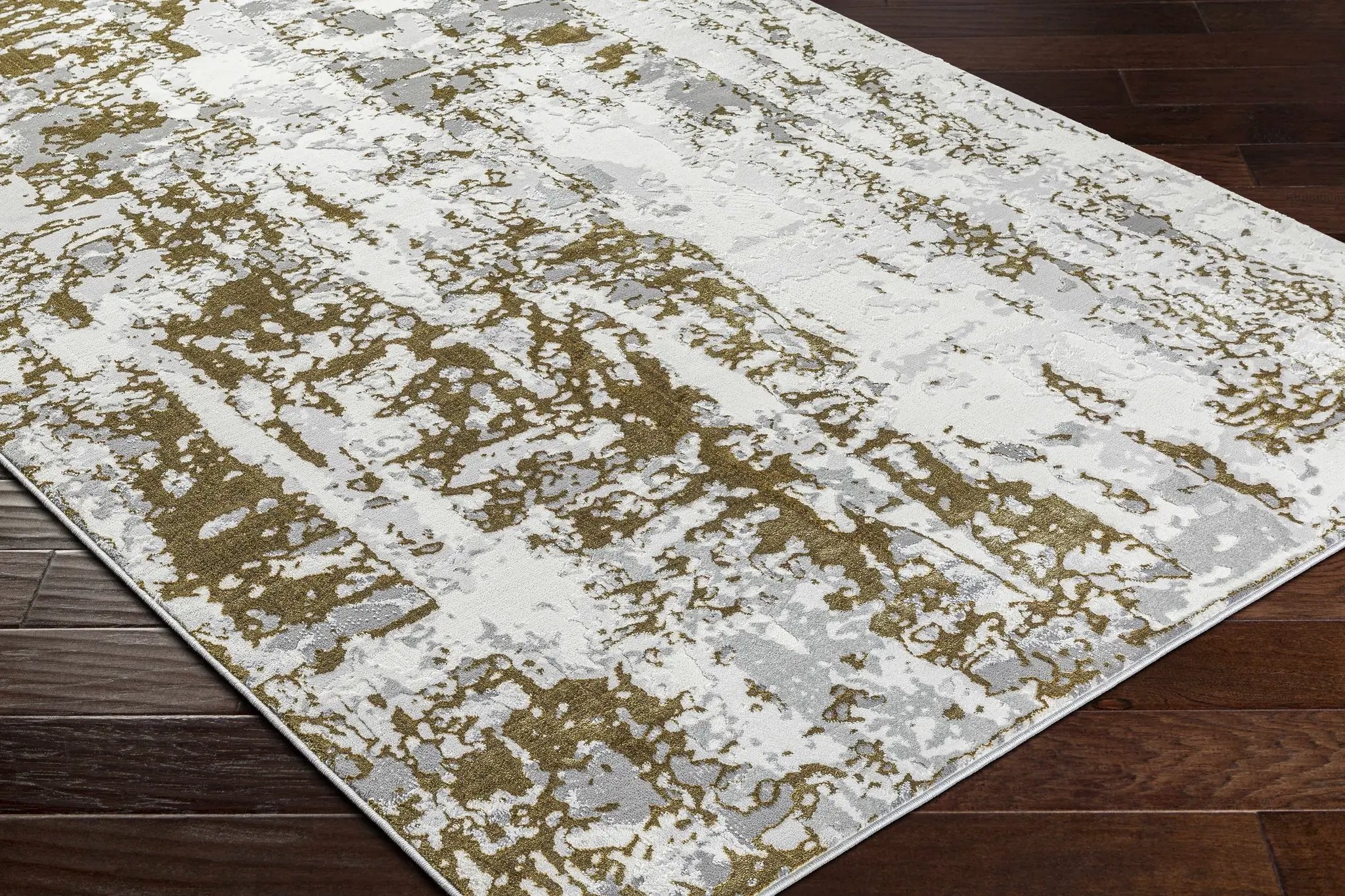 Junko Gray & Green Marble Area Rug - Clearance by Boutique Rugs