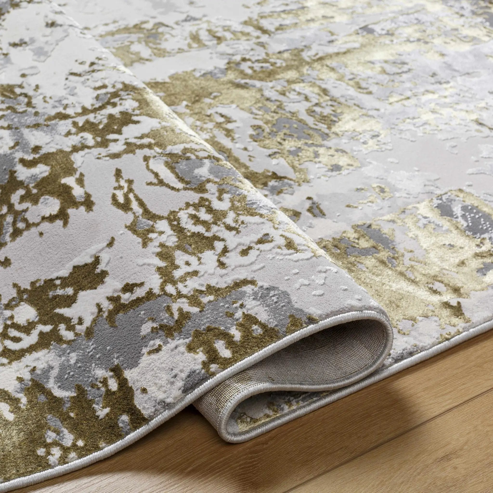 Junko Gray & Green Marble Area Rug - Clearance by Boutique Rugs