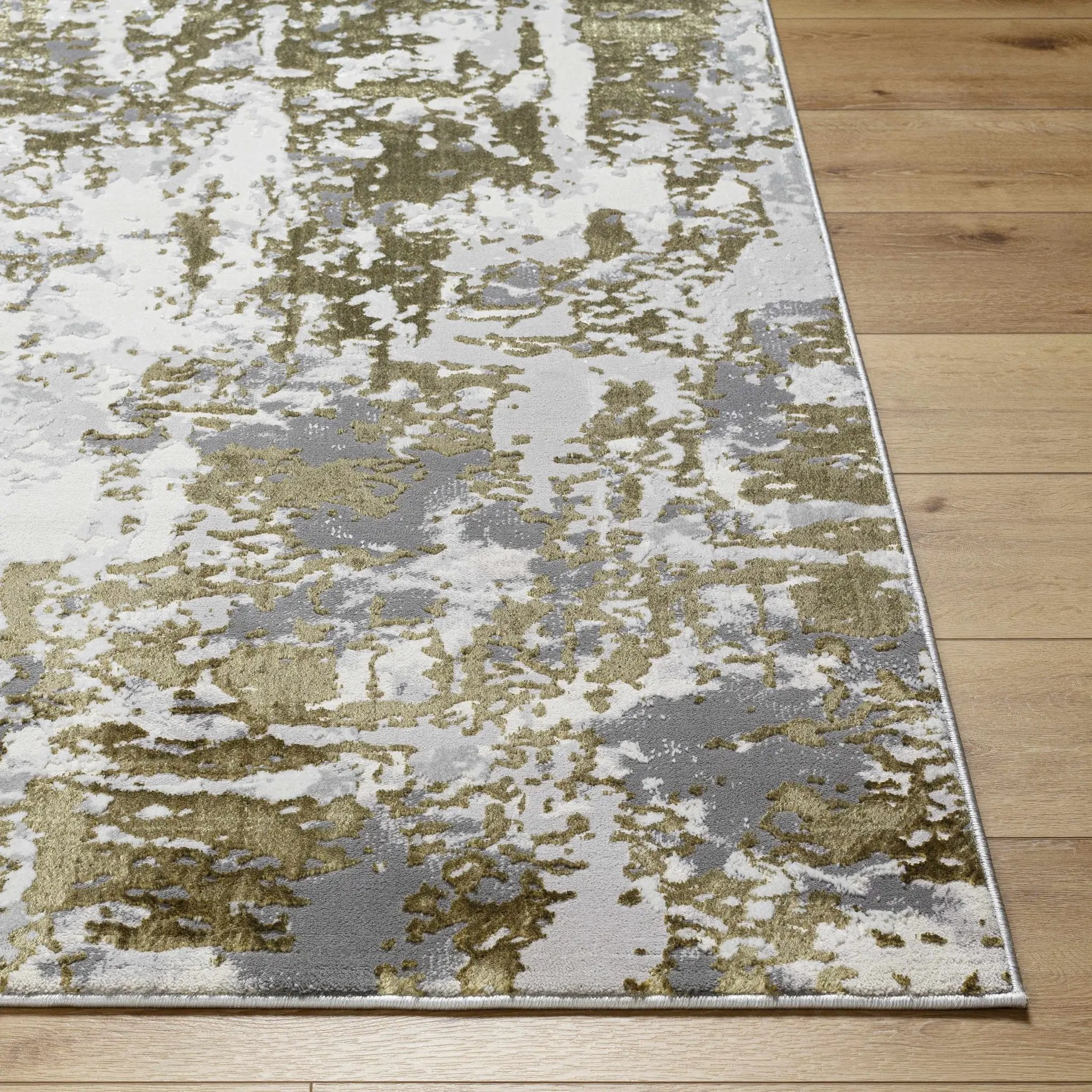 Junko Gray & Green Marble Area Rug - Clearance by Boutique Rugs