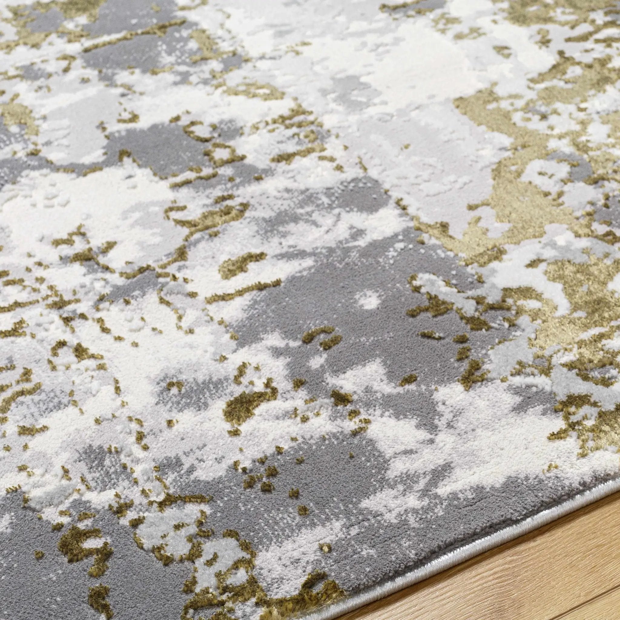 Junko Gray & Green Marble Area Rug - Clearance by Boutique Rugs