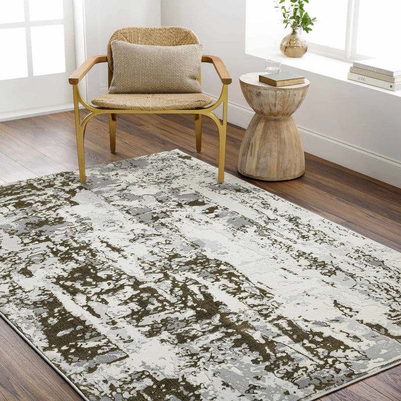 Junko Gray & Green Marble Area Rug - Clearance by Boutique Rugs