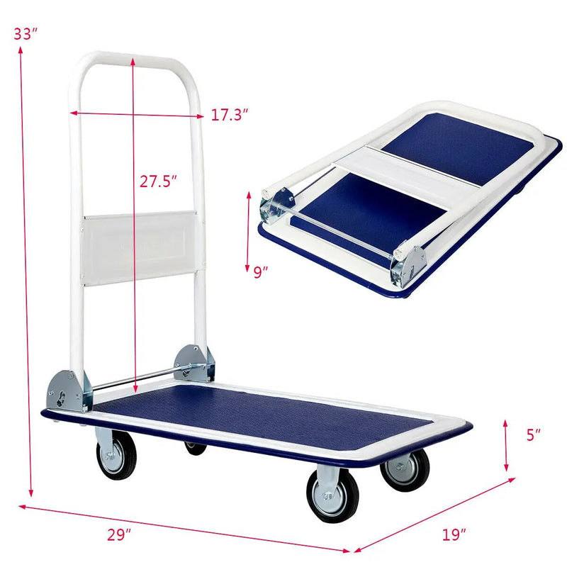 330 lbs Platform Cart Dolly Foldable Warehouse Push Hand Truck by DirectDeals