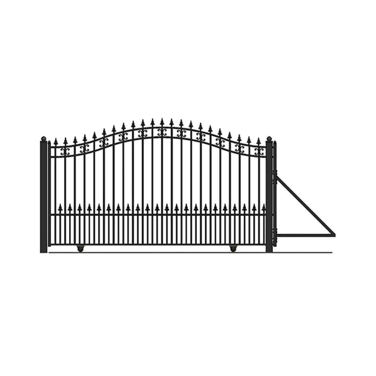 [12-18FT] Heavy-Duty St. Louis-Style Steel Sliding Driveway Gate (SAK64978) by SAKSBY WHOLESALE