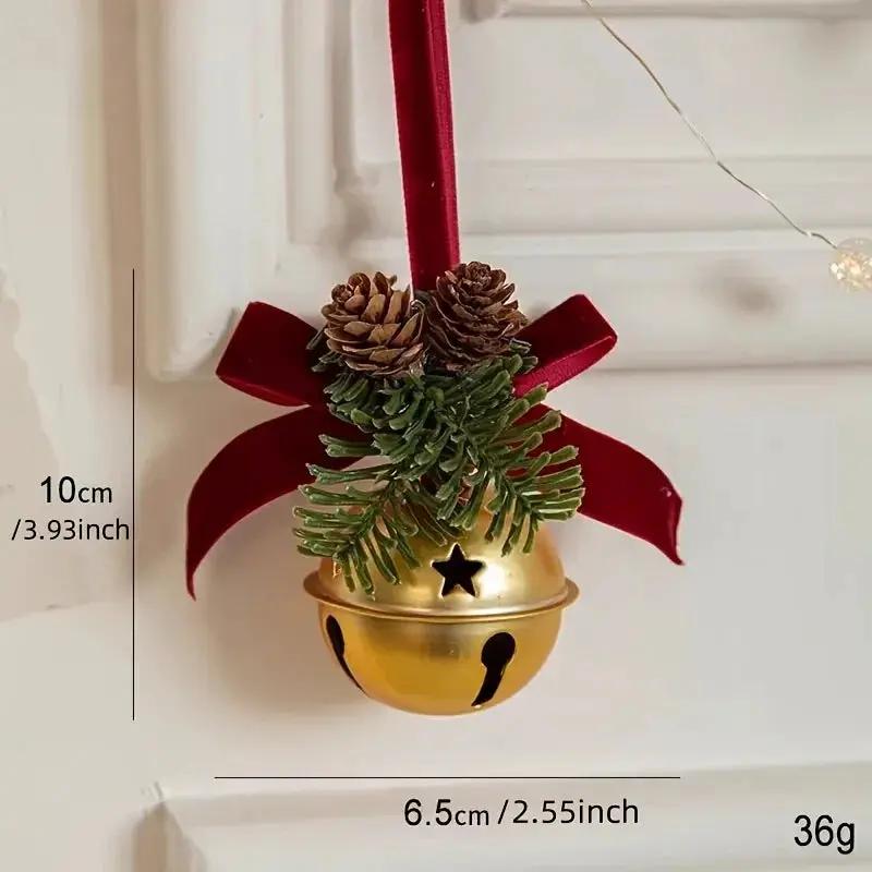 Stainless Steel Christmas Door Hanger with Bow and Bell by House Of Avana