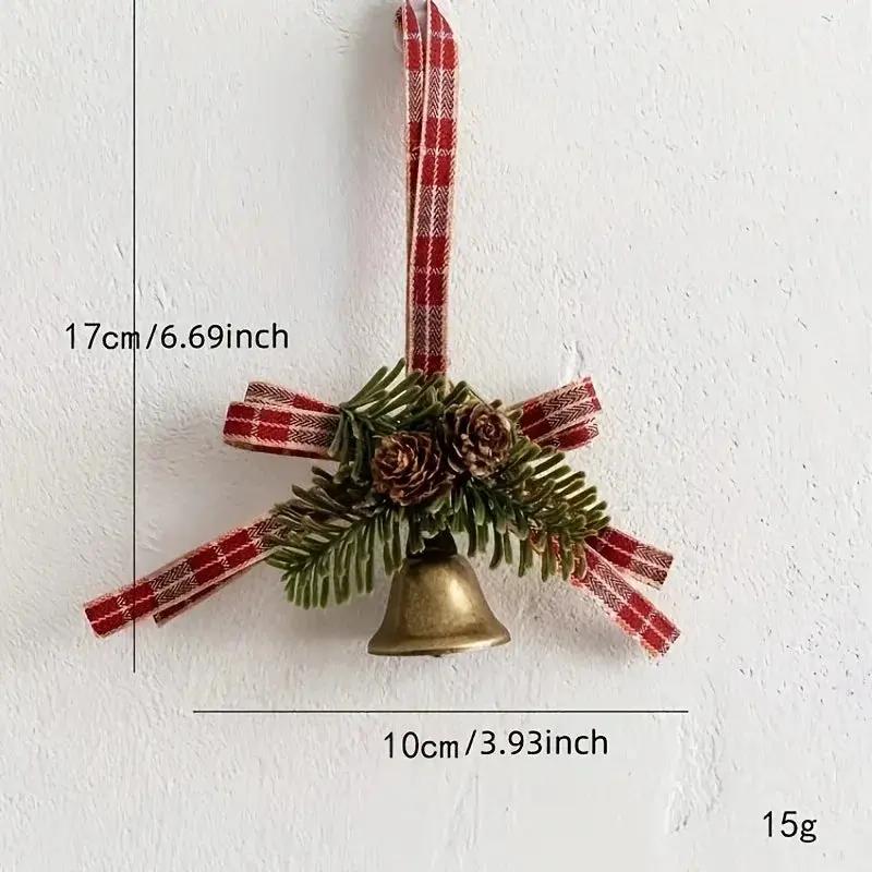 Stainless Steel Christmas Door Hanger with Bow and Bell by House Of Avana