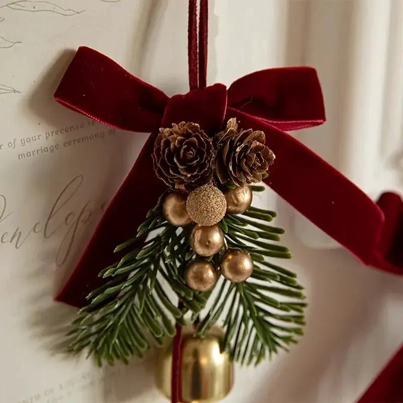 Stainless Steel Christmas Door Hanger with Bow and Bell by House Of Avana