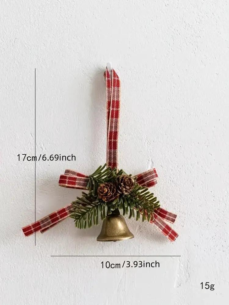 Stainless Steel Christmas Door Hanger with Bow and Bell by House Of Avana