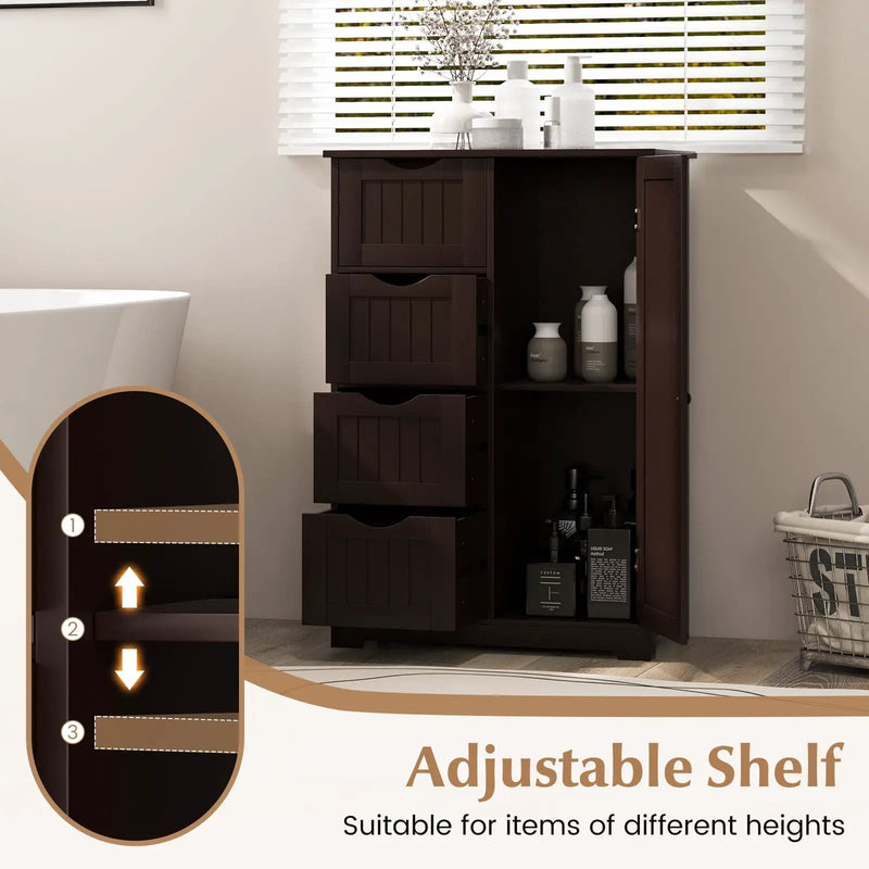 Standing Indoor Wooden Cabinet with 4 Drawers by DirectDeals