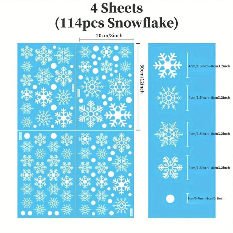 Static Cling Window Decor Set - Reusable Electrostatic Snowflake Winter Decoration by House Of Avana