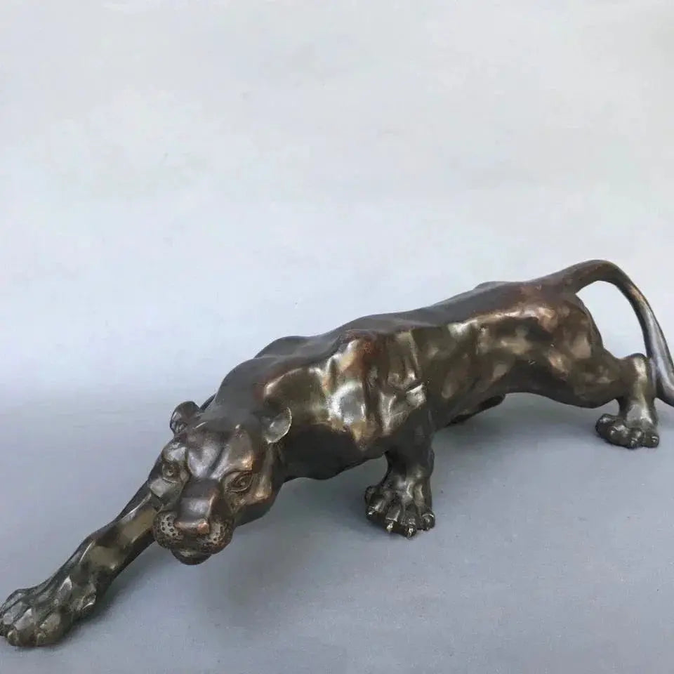 Running Leopard Bronze Sculpture for Luxury Home & Office Decor by House Of Avana
