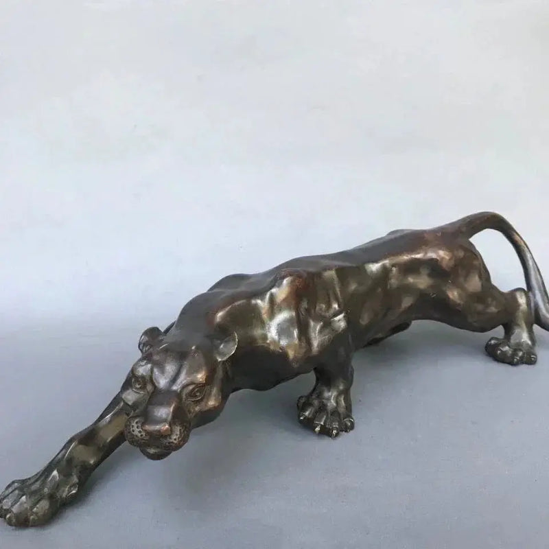 Running Leopard Bronze Sculpture for Luxury Home & Office Decor by House Of Avana