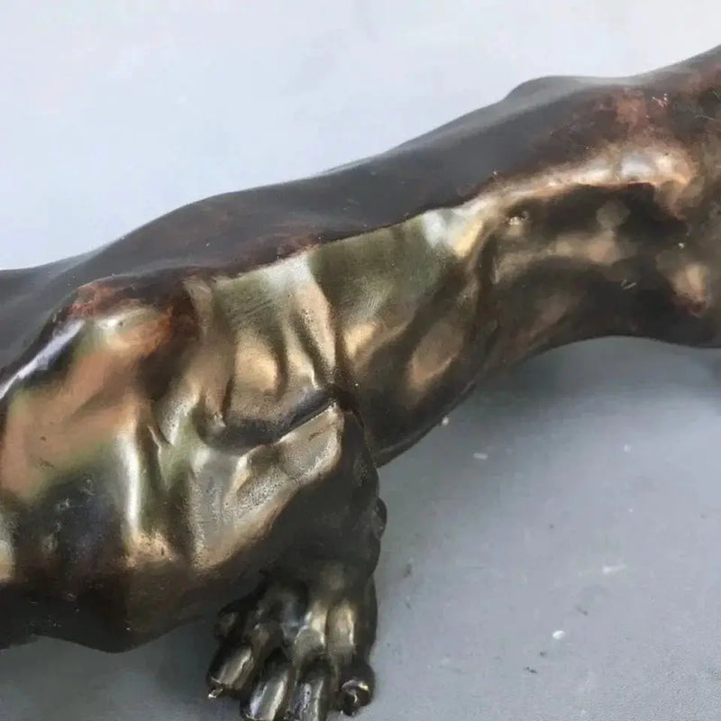 Running Leopard Bronze Sculpture for Luxury Home & Office Decor by House Of Avana