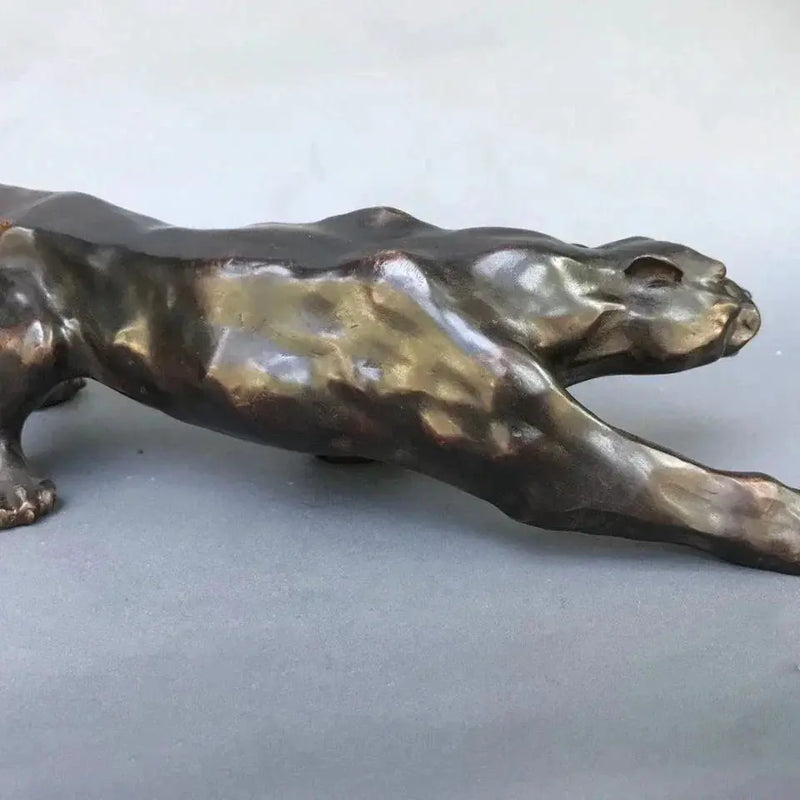 Running Leopard Bronze Sculpture for Luxury Home & Office Decor by House Of Avana