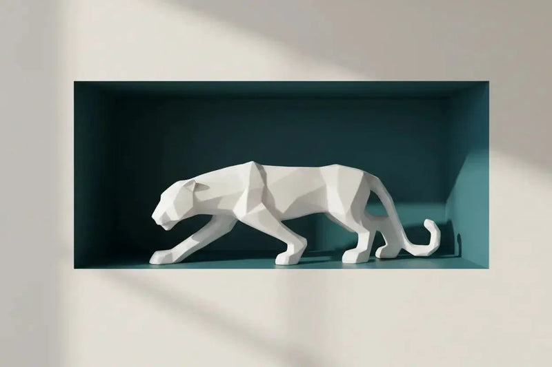 Geometric Panther Statue Small Faceted Decor for Modern Homes by House Of Avana