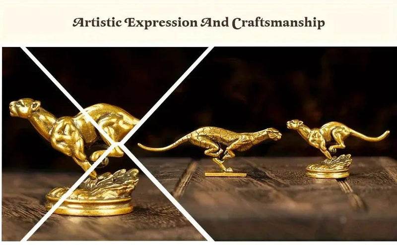 Statue - Vintage Brass Cheetah Figurine by House Of Avana
