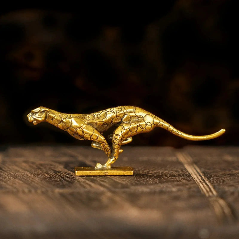 Statue - Vintage Brass Cheetah Figurine by House Of Avana