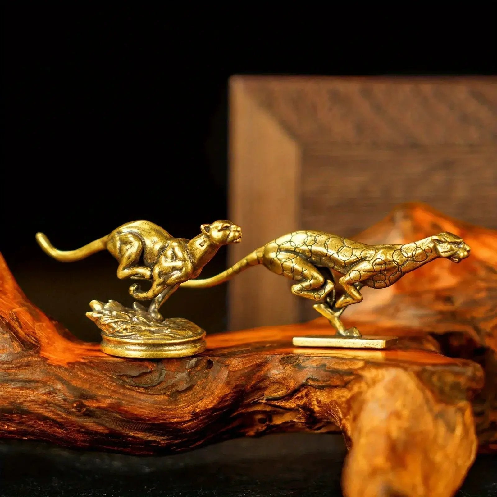 Statue - Vintage Brass Cheetah Figurine by House Of Avana