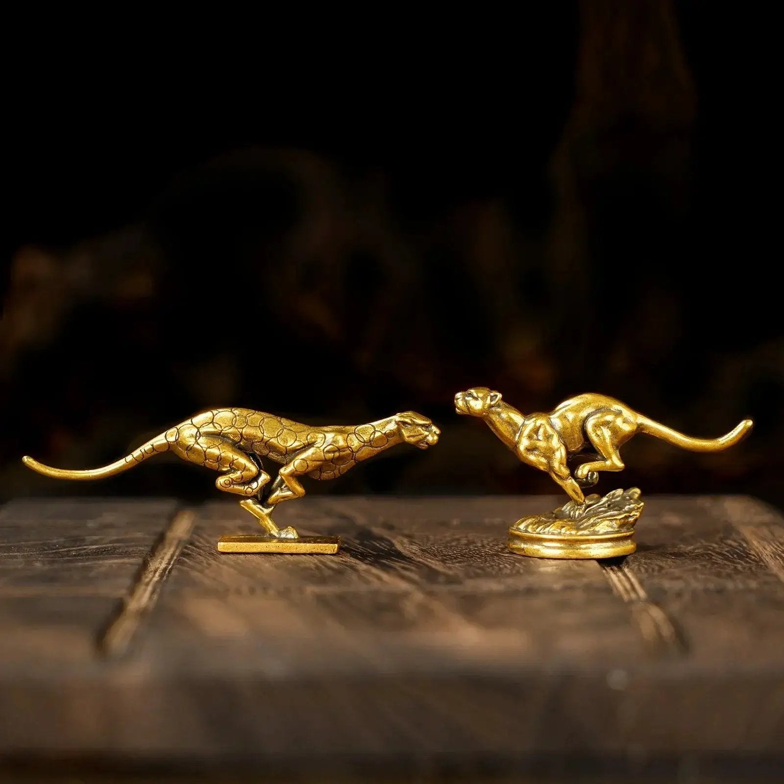 Statue - Vintage Brass Cheetah Figurine by House Of Avana