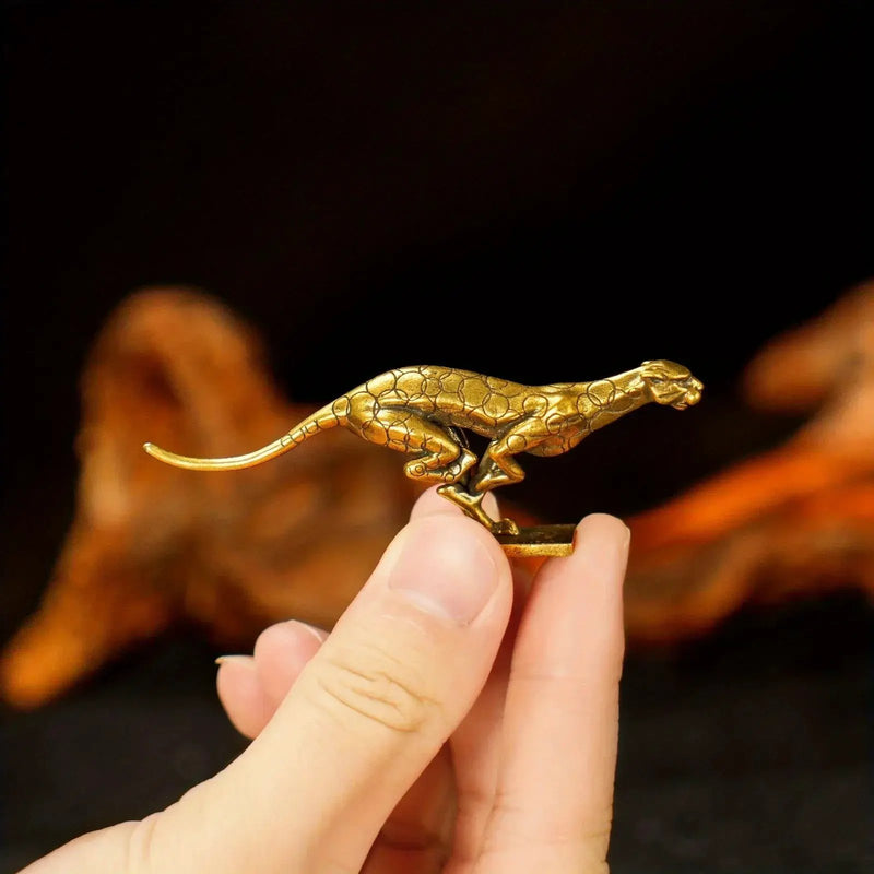 Statue - Vintage Brass Cheetah Figurine by House Of Avana