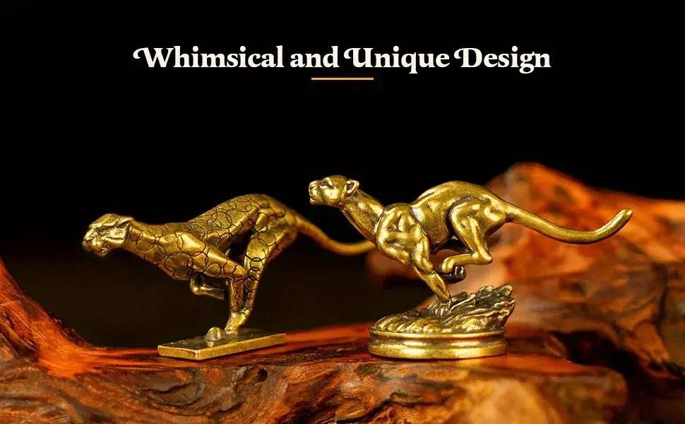 Statue - Vintage Brass Cheetah Figurine by House Of Avana