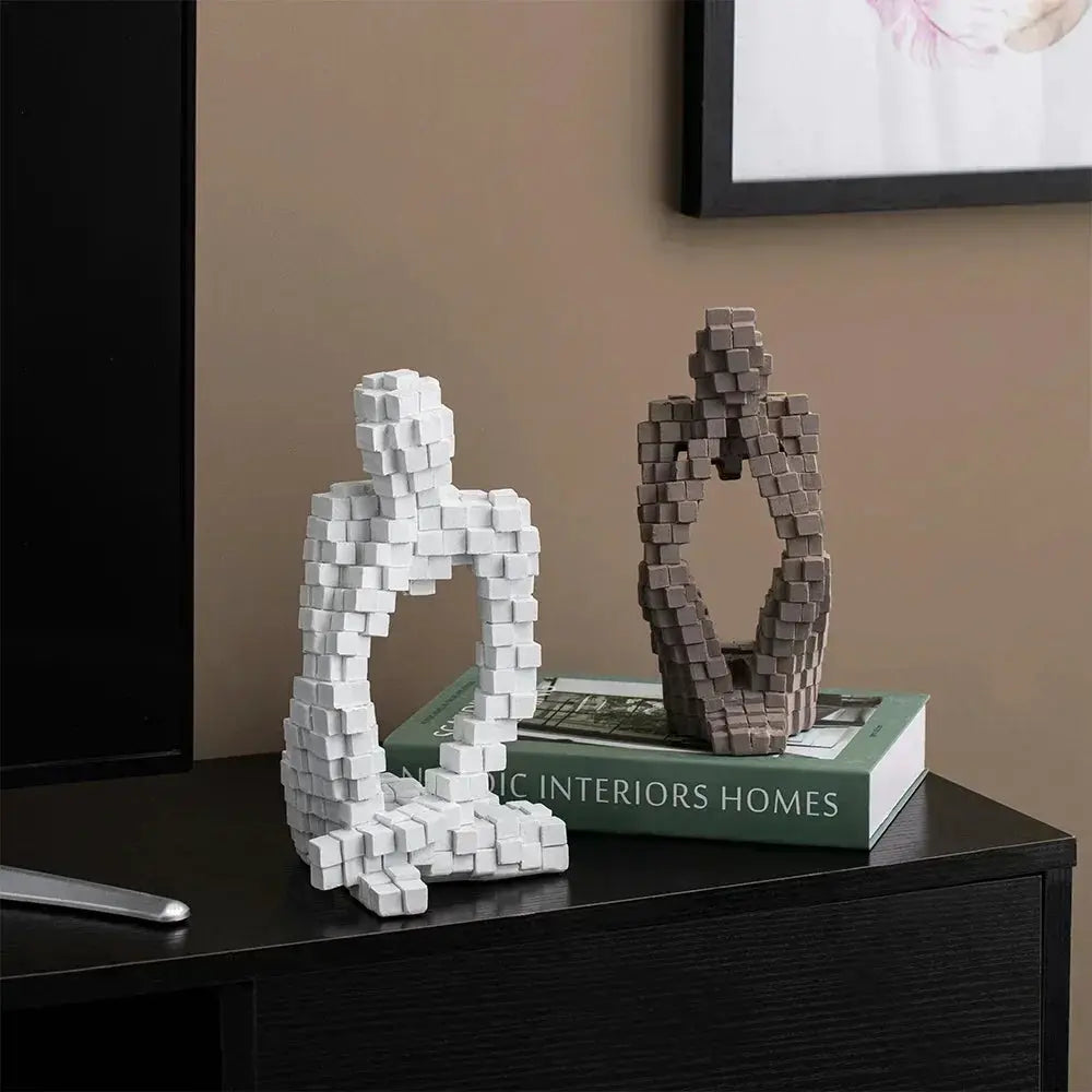Modern Abstract Thinker Figurine Sculpture by House Of Avana