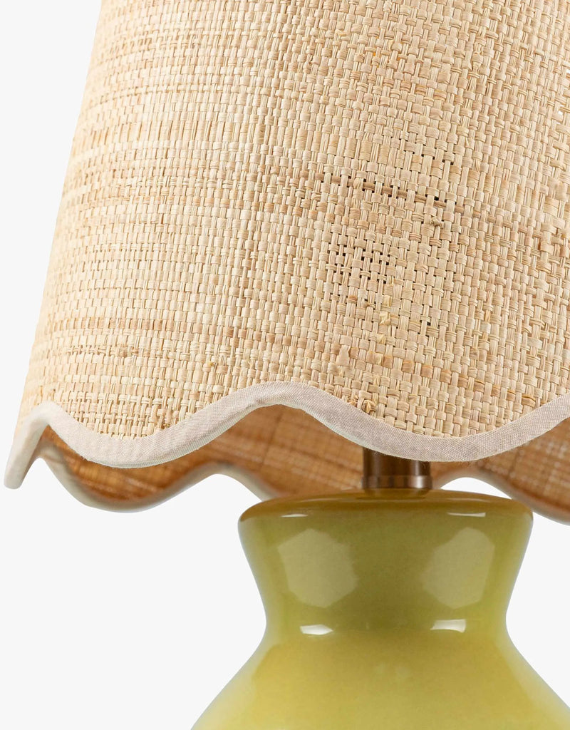 Salgareda Olive Rattan Table Lamp by Boutique Rugs