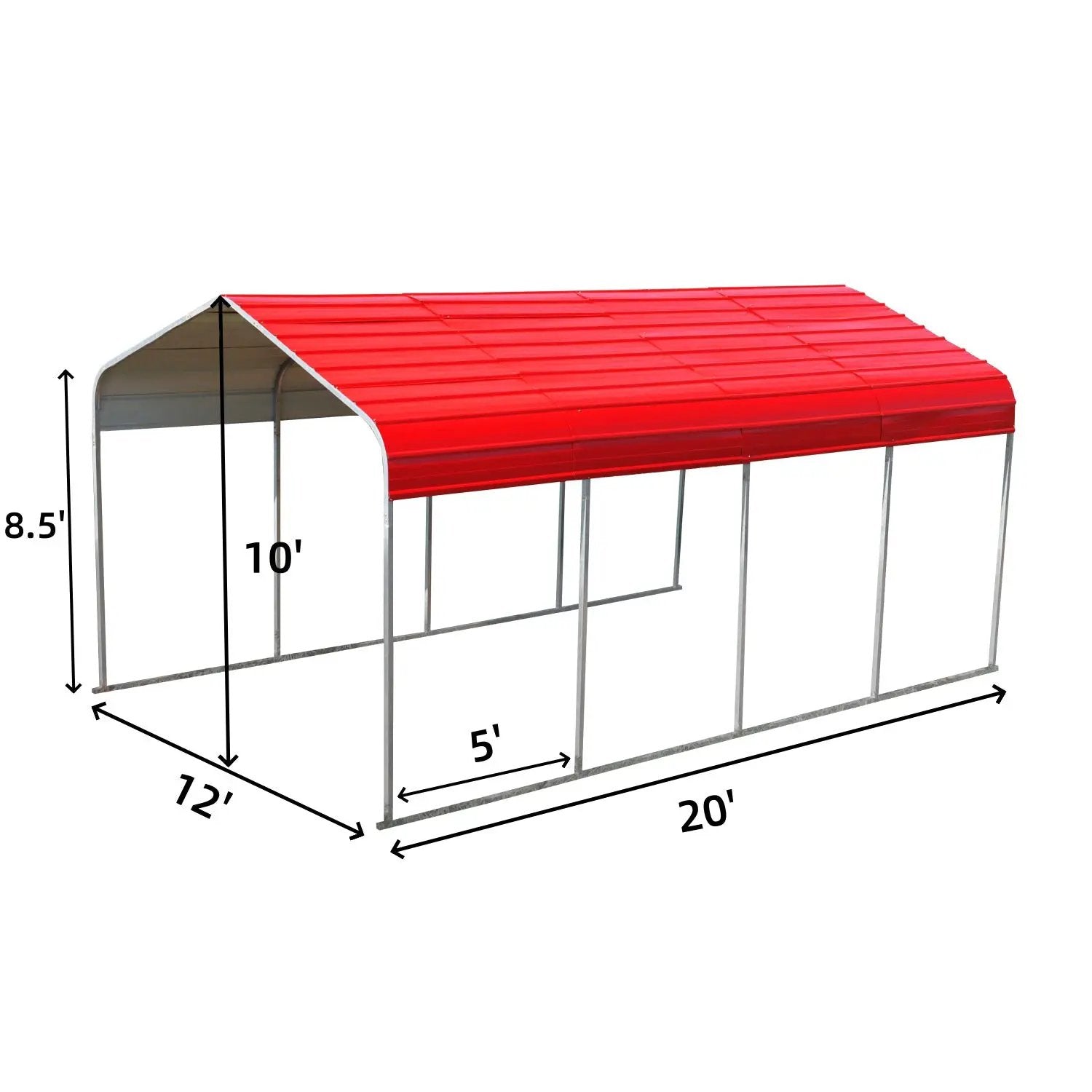 Classic Steel Carport W12' x L20' by Chery Industrial