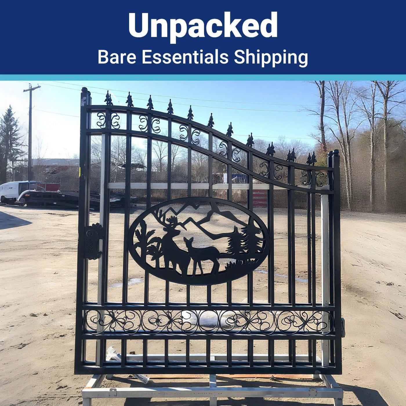 14x8 ft Steel Dual Swing Driveway Gate by Chery Industrial
